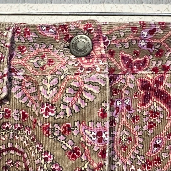 Loft Corduroy Paisley Print Skirt in Burgundy and Brown New size 8 - Picture 4 of 13